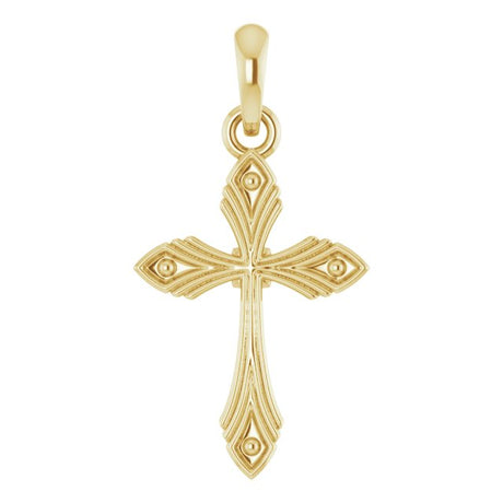 14K Gold Vintage-Inspired Cross Necklace or Pendant - Yellow Gold