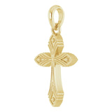 14K Gold Vintage-Inspired Cross Necklace or Pendant - Yellow Gold - view 2