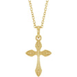 14K Gold Vintage-Inspired Cross Necklace or Pendant - Yellow Gold