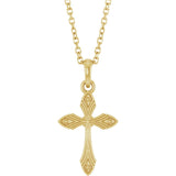 14K Gold Vintage-Inspired Cross Necklace or Pendant - Yellow Gold
