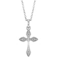 Platinum Vintage-Inspired Cross Necklace or Pendant