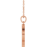 14K Gold Vintage-Inspired Cross Necklace or Pendant - Rose Gold - view 3