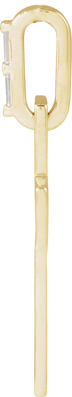 14K Gold Straight Baguette Natural Diamond Accented Cross Necklace or Pendant – 0.03 CTW - Yellow Gold - view 4