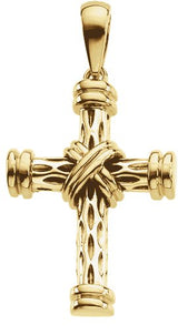 14K Gold Cross Pendant – 29.25x21.5mm - Yellow Gold