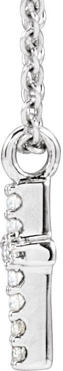 14K Gold Round Natural Diamond Accented Cross Necklace – up to 03 CTW - White Gold - view 4