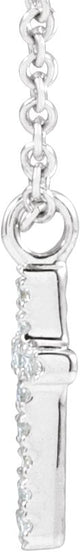 14K Gold Round Natural Diamond Accented Cross Necklace – up to 03 CTW - White Gold - view 4