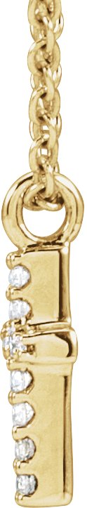 14K Gold Round Natural Diamond Accented Cross Necklace – up to 03 CTW - Yellow Gold - view 4