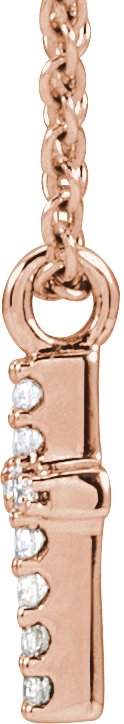 14K Gold Round Natural Diamond Accented Cross Necklace – up to 03 CTW - Rose Gold - view 4