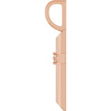 14K Gold Round Natural Diamond Accented Cross Necklace or Pendant – 0075 CTW - Rose Gold - view 6