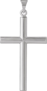 14K Gold Cross Pendant – 31.5x20mm - White Gold