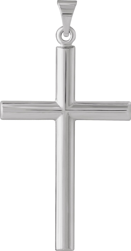 14K Gold Cross Pendant – 31.5x20mm - White Gold