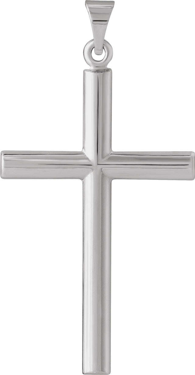 14K Gold Cross Pendant – 31.5x20mm - White Gold