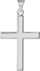 14K Gold Cross Necklace or Pendant – 26x19mm - White Gold