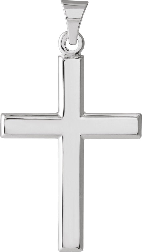 14K Gold Cross Necklace or Pendant – 26x19mm - White Gold