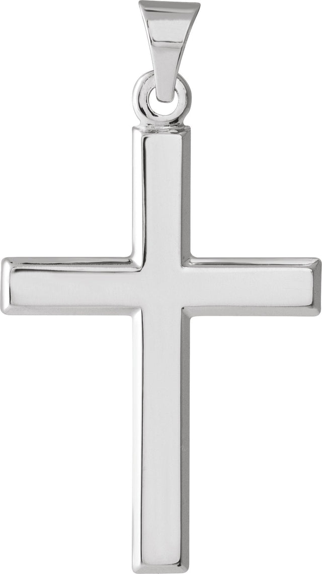 14K Gold Cross Necklace or Pendant – 26x19mm - White Gold