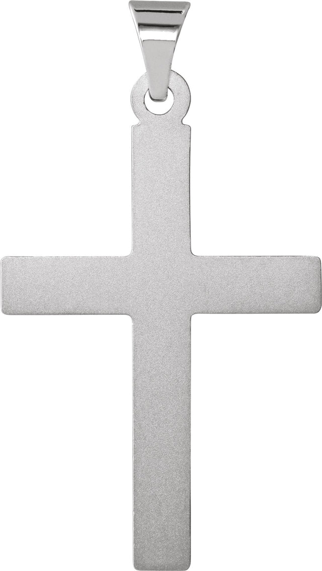 14K Gold Cross Necklace or Pendant – 26x19mm - White Gold - view 3
