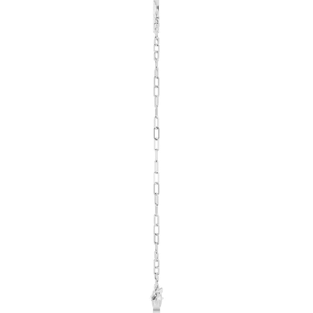 14K Gold Sideways Cross Bracelet - White Gold - view 3