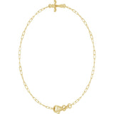 14K Gold Sideways Cross Bracelet - Yellow Gold - view 2