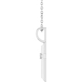 14K Gold Round Natural Diamond Accented Cross Necklace or Pendant – 0075 CTW - White Gold - view 6