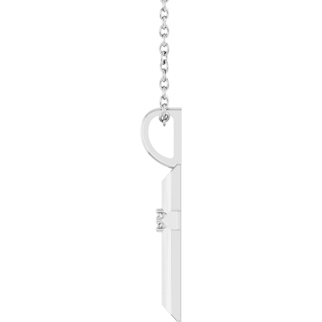 14K Gold Round Natural Diamond Accented Cross Necklace or Pendant – 0075 CTW - White Gold - view 6