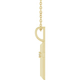 14K Gold Round Natural Diamond Accented Cross Necklace or Pendant – 0075 CTW - Yellow Gold - view 6