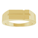Men's 14K Gold Rectangle Cross Signet Ring (Style R50060) - Yellow Gold - view 8