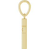 14K Gold Beaded Cross Pendant – 18.5x8.4mm - Yellow Gold - view 3