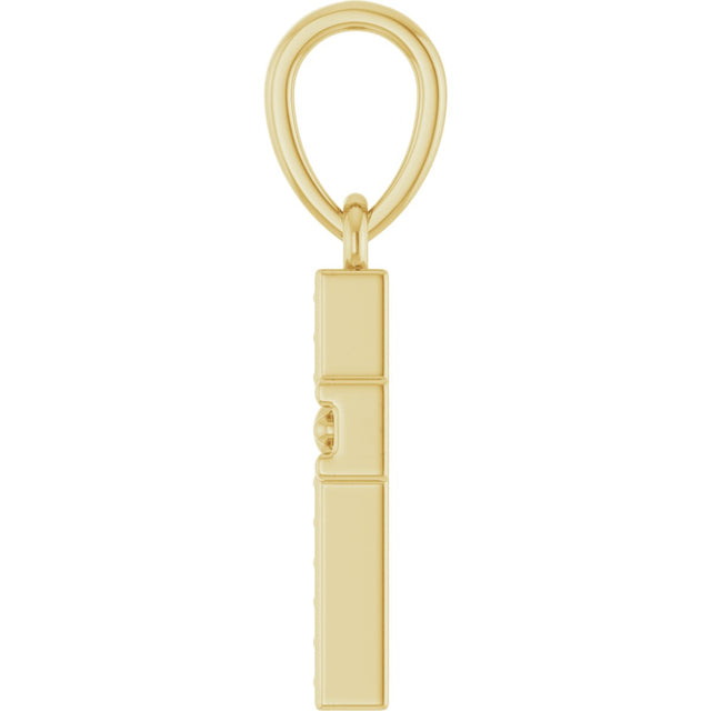 14K Gold Beaded Cross Pendant – 18.5x8.4mm - Yellow Gold - view 3