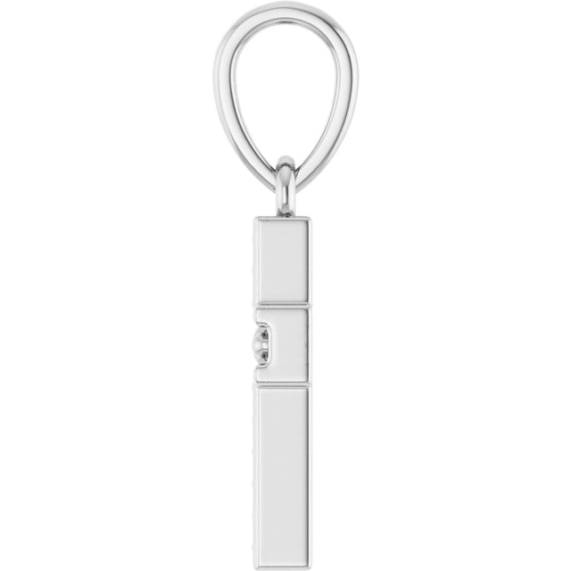14K Gold Beaded Cross Pendant – 18.5x8.4mm - White Gold - view 3