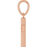 14K Gold Beaded Cross Pendant – 18.5x8.4mm - Rose Gold - view 3