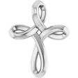 14K Gold Freeform Cross Necklace or Pendant - White Gold