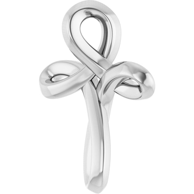 Platinum Freeform Cross Necklace or Pendant - view 2