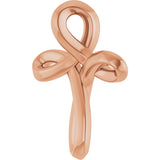14K Gold Freeform Cross Necklace or Pendant - Rose Gold - view 2