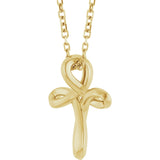 14K Gold Freeform Cross Necklace or Pendant - Yellow Gold - view 2