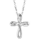 Platinum Freeform Cross Necklace or Pendant