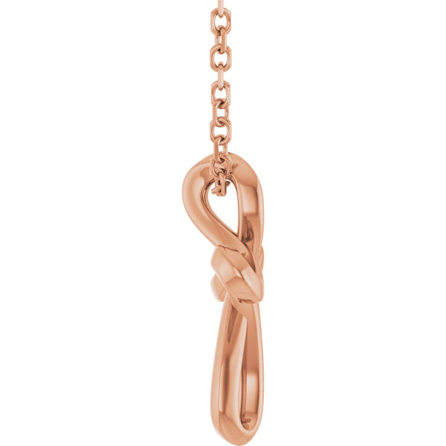 14K Gold Freeform Cross Necklace or Pendant - Rose Gold - view 3