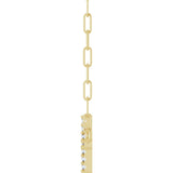 14K Gold Round Natural Diamond Accented Sideways Cross Necklace – 19.3x10.8mm - Yellow Gold - view 6