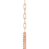 14K Gold Round Natural Diamond Accented Sideways Cross Necklace – 19.3x10.8mm - Rose Gold - view 6
