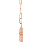 14K Gold Sideways Cross Necklace II - Rose Gold - view 3