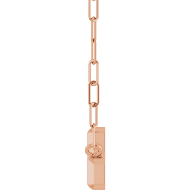 14K Gold Sideways Cross Necklace II - Rose Gold - view 3