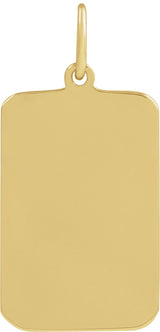 14K Gold Cross Dog Tag Pendant - Yellow Gold - view 3