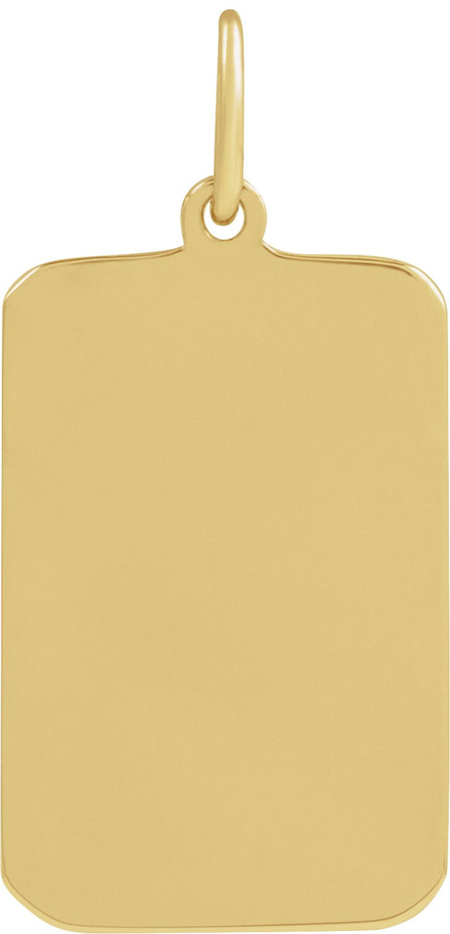 14K Gold Cross Dog Tag Pendant - Yellow Gold - view 3