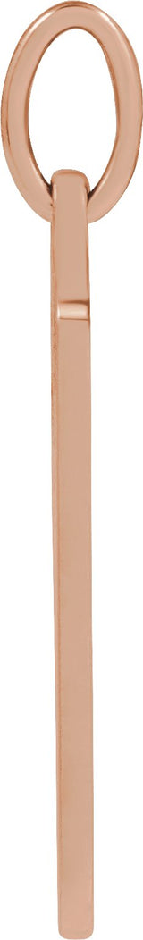 14K Gold Cross Dog Tag Pendant - Rose Gold - view 2