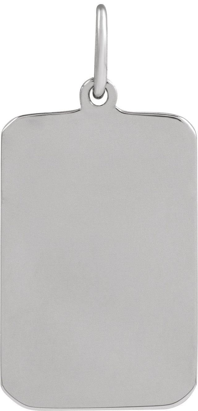 14K Gold Cross Dog Tag Pendant - White Gold - view 3