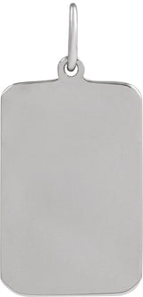 Platinum Cross Dog Tag Pendant - view 2