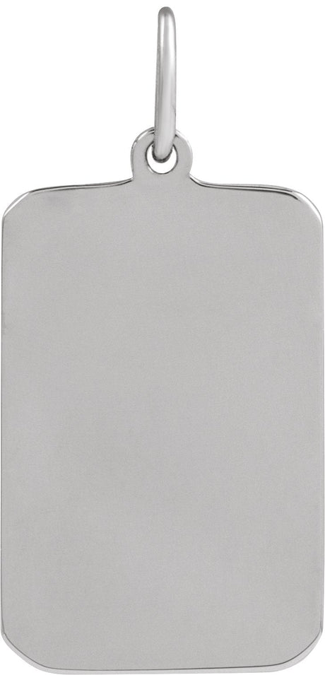 Platinum Cross Dog Tag Pendant - view 2