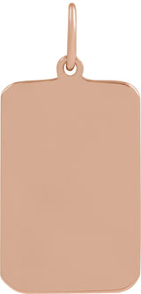 14K Gold Cross Dog Tag Pendant - Rose Gold - view 3