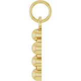 14K Gold Beaded Cross Necklace or Pendant – 12.3x6mm - Yellow Gold - view 3