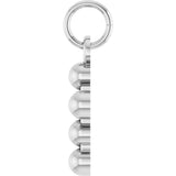 Platinum Beaded Cross Necklace or Pendant - view 3