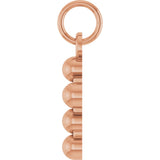 14K Gold Beaded Cross Necklace or Pendant – 12.3x6mm - Rose Gold - view 3